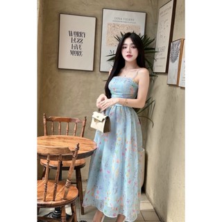 ĐẦM MIDI HOA HAI DÂY