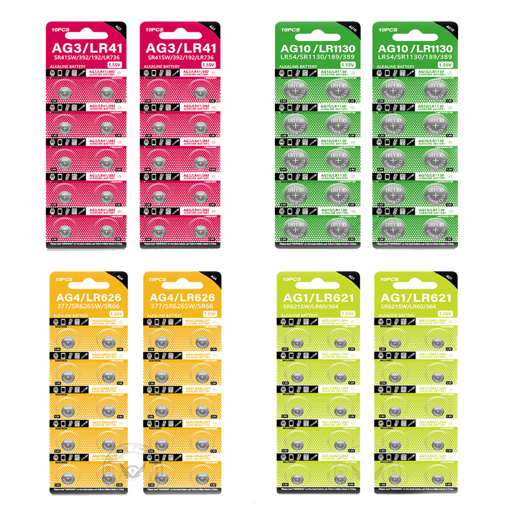 Vỉ 10 viên pin cúc áo LR1130 LR41 LR621 LR626 LR44 LR920