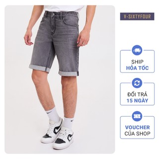 Quần Ngắn Nam Màu Xám. Ash Grey Rolled Hem Denim Shorts V-SIXTYFOUR- 122MD4103B1070