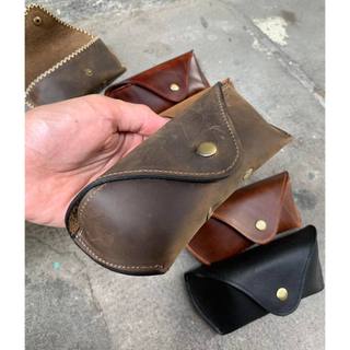 Hộp đựng mắt kính da bò thật đeo thắt lưng