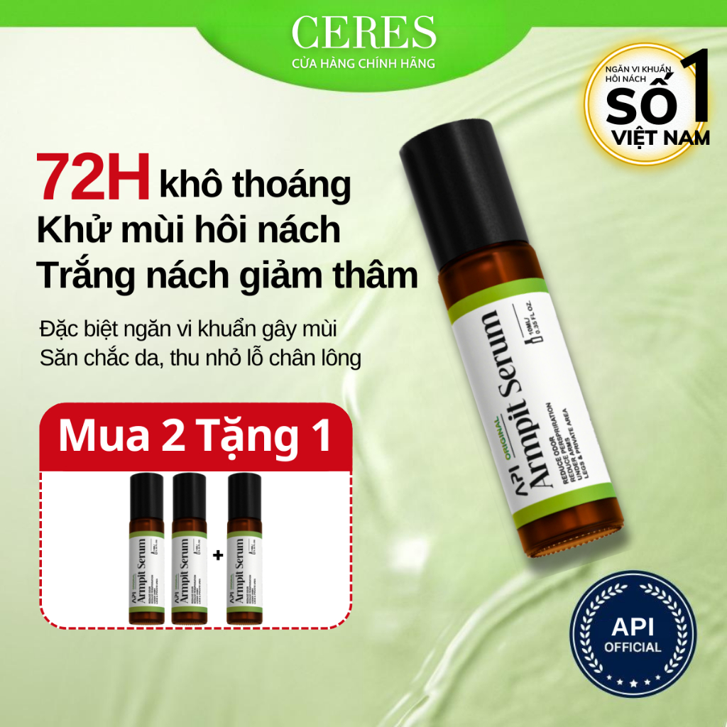 Son Nách Lăn Khử Mùi API Chính Hãng - Serum API Ngăn Mồ Hôi, Khử Mùi Hiệu Quả - Cải Thiện Thâm Nách