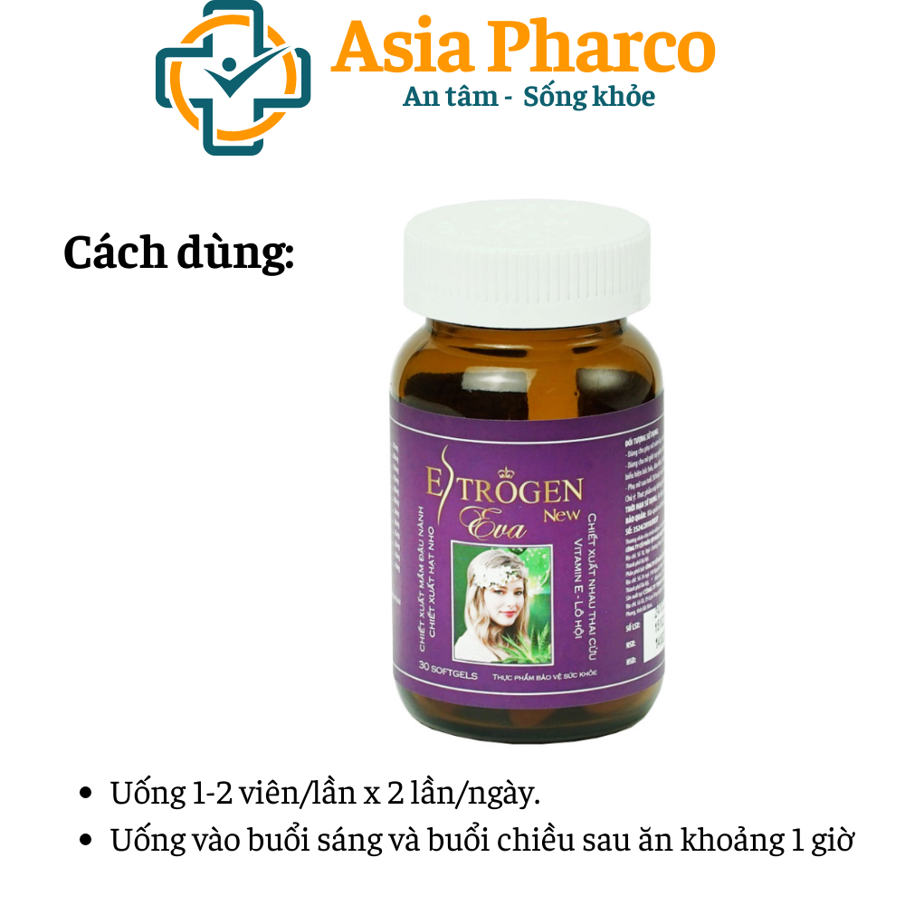 Estrogen Eva New - Khoẻ Nội Tiết, Sáng Làn Da - Hộp 30 Viên