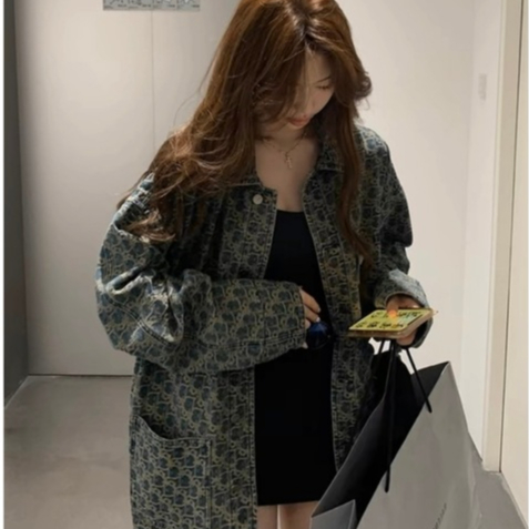 Áo khoác ngoài, áo khoác jean bò denim họa tiết Eo Vì hàng QC1