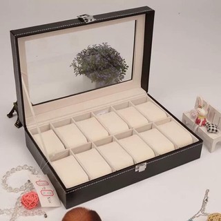 Hộp đựng đồng hồ 12 ngăn bọc da nhập khẩu cao cấp sang trọng Hộp bảo quản đồng hồ