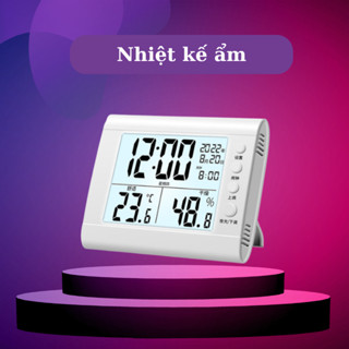 Nhiệt Kế Ẩm Điện Tử Độ Chính Xác Cao 5 Trong 1 Nhiệt Kế Phòng Nhỏ Gọn Tiện Lợi Có Chế Độ Báo Thức Đo Nhiệt Độ , Độ  Ẩm
