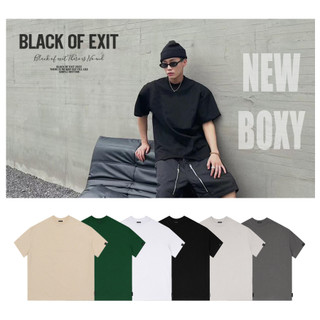 Áo thun BOXY BLACK OF EXIT trơn form boxy nam nữ Local Brand