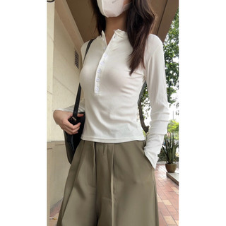 [PASS] Áo tay dài trắng khuy cài thời trang ảnh tui mặc