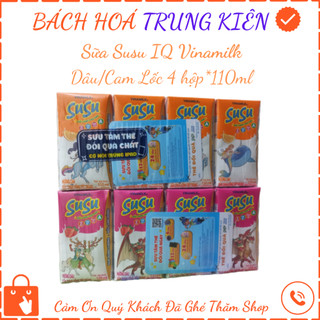Sữa Susu IQ Vinamilk Dâu/ Cam Lốc 4 hộp 110ml