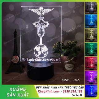Đèn thờ biểu tượng Hội LEGIO MARIAE, Đèn thờ Đạo Binh Đức Mẹ, Đèn khắc hình và nội dung theo yêu cầu