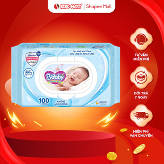 Giấy Ướt Bobby Khăn Ướt Em Bé Đa Năng Không Mùi Dịu Nhẹ Tiện Dụng Dành Cho Bé Gói 100 Tờ - Bibomart