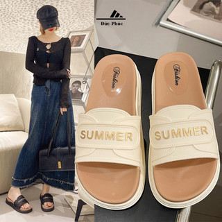 Dép quai ngang SUMMER, Dép cao su nữ mùa hè phong cách Hàn Quốc Dép Đức Phúc
