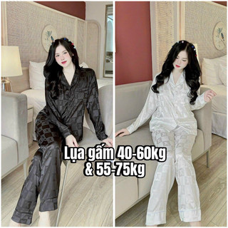  Đồ ngủ- Đồ mặc nhà- Piijama tay dài quần dài lụa gấm