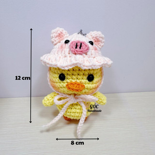 Móc Khoá Len Vịt Con Đội Mũ