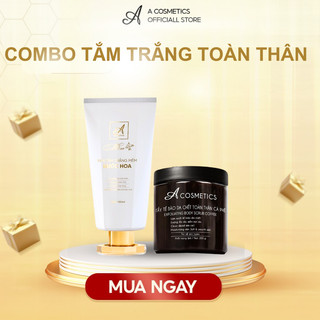 Bộ tắm trắng toàn thân cấp tốc Acosmetics Premium 02 gồm 1 Tẩy da chết 250g  1 Kem tắm trắng body 150g