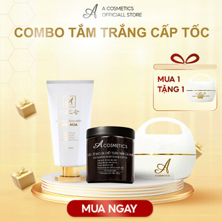 Bộ tắm trắng toàn thân cấp tốc  Acosmetics VIP05 gồm 1 Kem body mềm + 1 Kem tắm trắng + 1 Tẩy da chếT