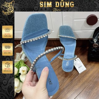 GUỐC CAO GÓT NỮ CAO 5 PHÂN QUAI MẢNH ĐÍNH ĐÁ MÀU BÒ HOT ( CHUẨN SIZE) 5066