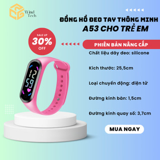 Đồng Hồ Đeo Tay Thông Minh Wind Tech Có Đèn LED Họa Tiết Hoạt Hình Dành Cho Trẻ Em bản nâng cấp