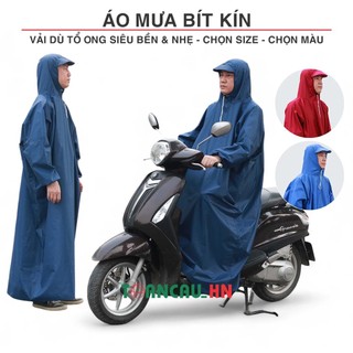 Áo mưa bít kín người - Áo mưa kín người vải dù siêu bền nhẹ chống thấm Toancau_Hn