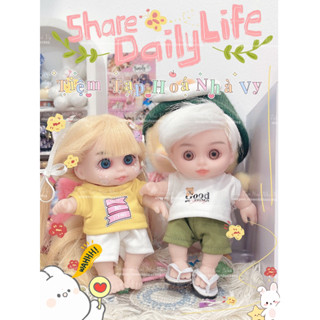 [Quần Áo Búp Bê]🧸Bộ Áo Thun Quần Short Ngắn Mùa Hè Cho Búp Bê 5in~5inch🪼🐠🪼🐠