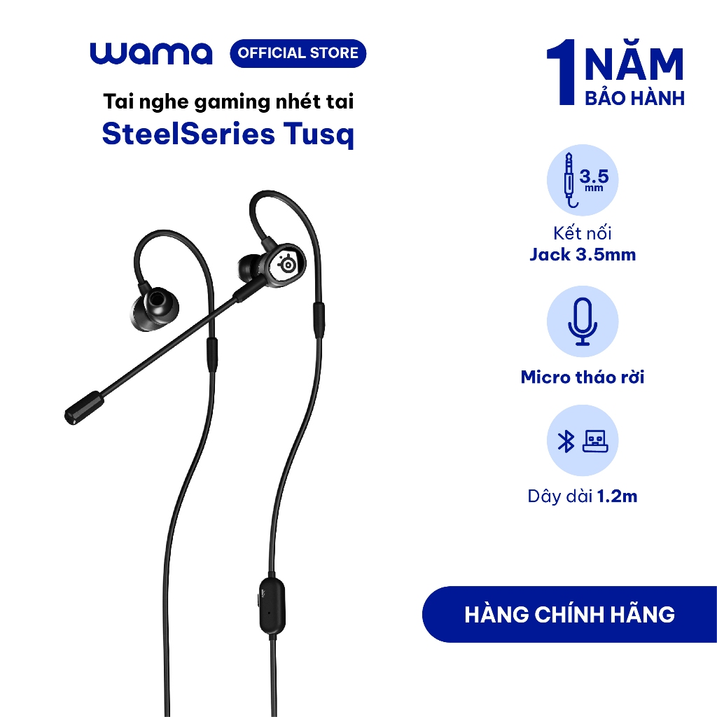 Tai nghe gaming nhét tai SteelSeries Tusq game mobile thiết thế công thái học jack cắm 3.5mm Micro k