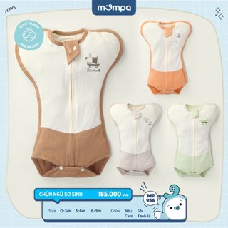 Nhộng chũn Ủ kén Mompa vải Bamboo Modal cao cấp mềm mịn thoáng mát thấm hút tốt cho bé trai bé gái từ 3kg đến 7kg