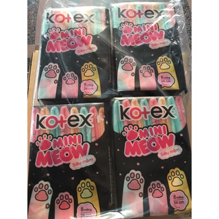 Hcm- combo 8 gói kotex mini meow 24cm siêu mềm 8 miếng/gói - hsd mới