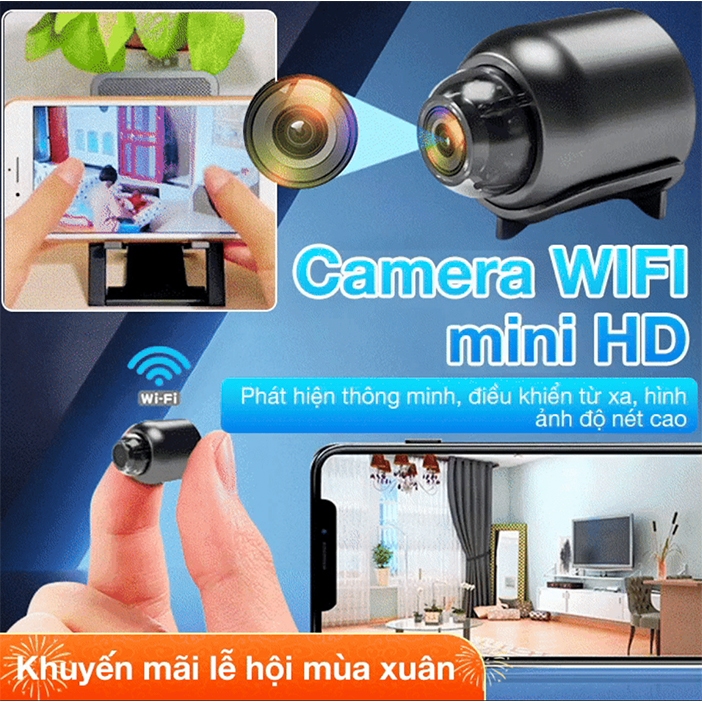 HW Camera Wifi Mini Siêu Nhỏ Không Dây, Camera 360 Độ Giám Sát Thông Minh Từ Xa