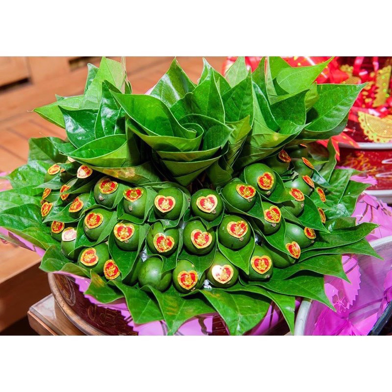 Lá trầu, buồng cau giả làm cháp lễ, cưới hỏi