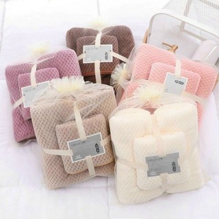 Set 2 Khăn Lông Cừu Hàn Quốc(Khăn Tắm+Khăn Mặt)