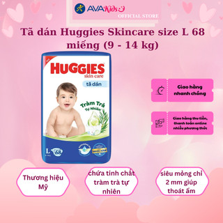 Tã dán Huggies Skincare size L 68 miếng