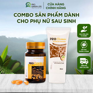  Sữa Rửa Mặt Nghệ Nano 80ml Và Viên Nghệ Uống 60 Viên Dành Cho Phụ Nữ Sau Sinh Pro Green Life