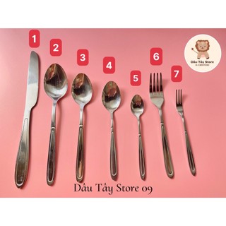 Bộ thìa súp, thìa cà phê, dao ăn, rĩa , dĩa inox cao cấp