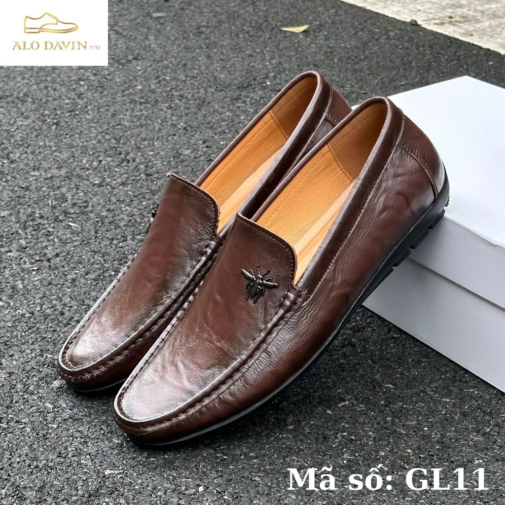 Giày lười nam Alo Davin Da Bò Cao Cấp GL11