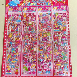 Vỉ 20 tờ hình dán sticker thay trang phục 3d nổi siêu hót màu hồng taphoacongtruong96