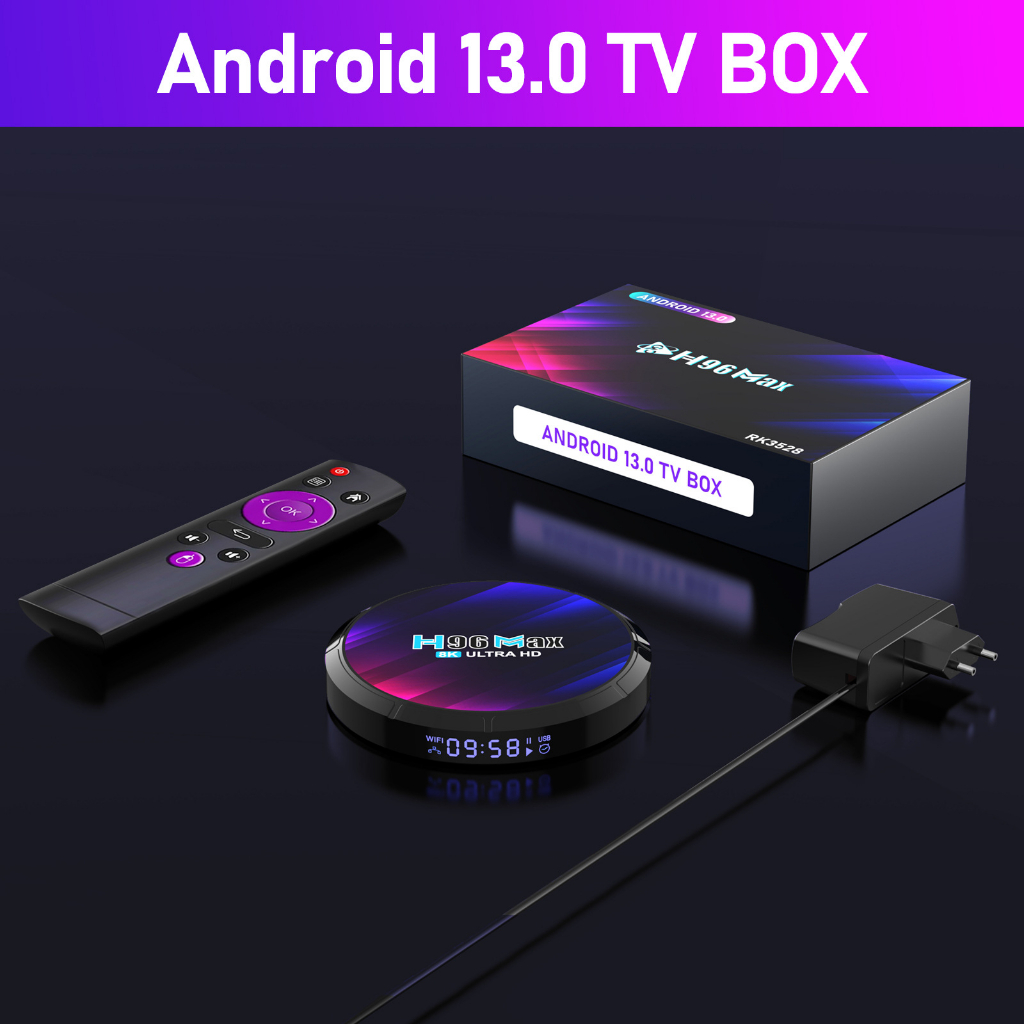 Android 13 TV BOX H96 MAX RK3528 RAM 4G ROM 32G 8K ứng dụng xem truyền hình miễn phí