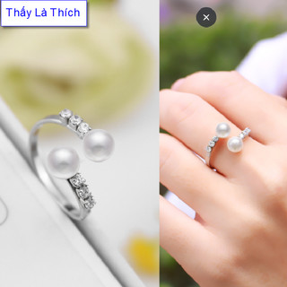 Nhẫn ngọc nữ kiểu cách điệu xoàn - Tự điều chỉnh được theo ngón tay - Cam kết 1 đổi 1 nếu đen và gỉ sét