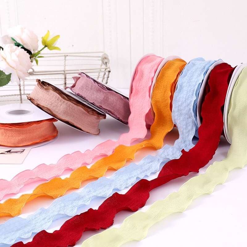 Ruy băng lụa viền sóng 4cm