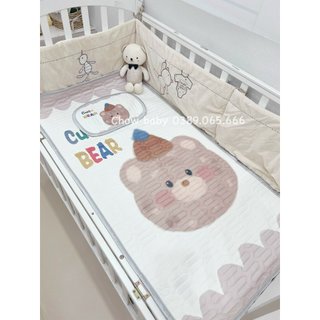 Chiếu Điều Hòa Cao Su Non Cho Bé KT 60x120cm Kèm 1 Vỏ Gối