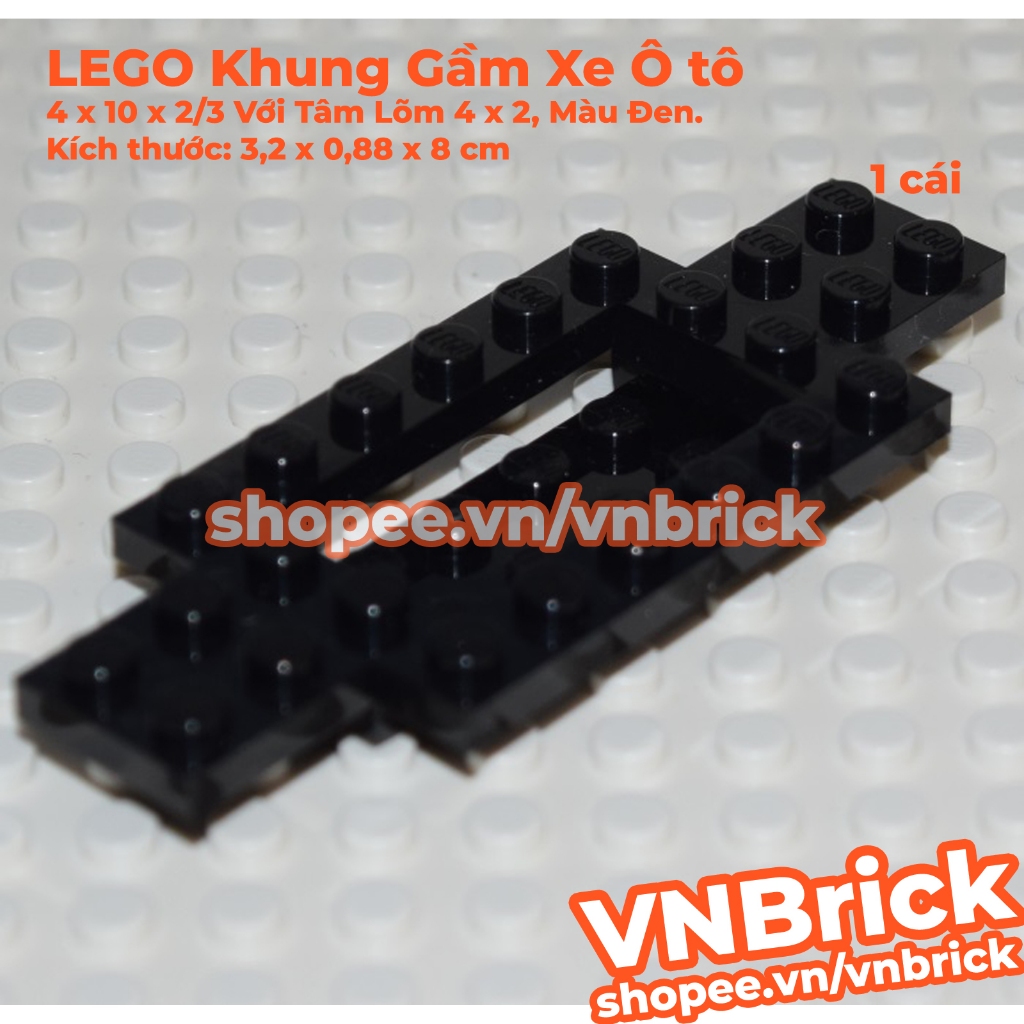 [1 Cái] LEGO Khung Gầm Xe Ô tô  4 x 10 x 2/3 Với Tâm Lõm 4 x 2 Màu Đen ID 4656764 30029