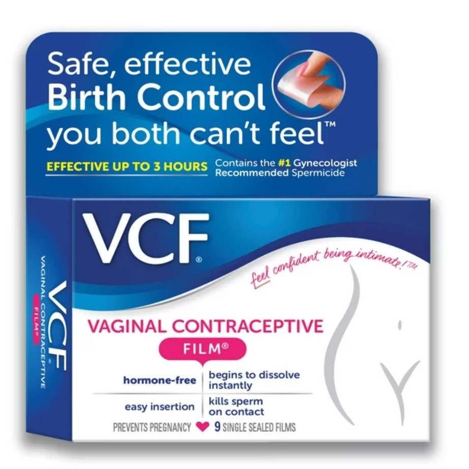 Màng phim tránh thai VCF sử dụng quan hệ trần tự nhiên cao cấp hộp 9 miếng ( Có bán lẻ ) ( Chính Hãng USA )