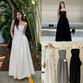 Đầm 2 dây dáng dài ,đầm cúp ngực sang chảnh hàng qc cao cấp loại 1