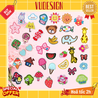 Sticker Dán Vải, Sticker Ủi Thêu Quần Áo, Balo Nhiều Hình Nhỏ Dễ Thương Đánh Dấu Đồ Đồng Phục Cho Bé Đi Học Vudesign