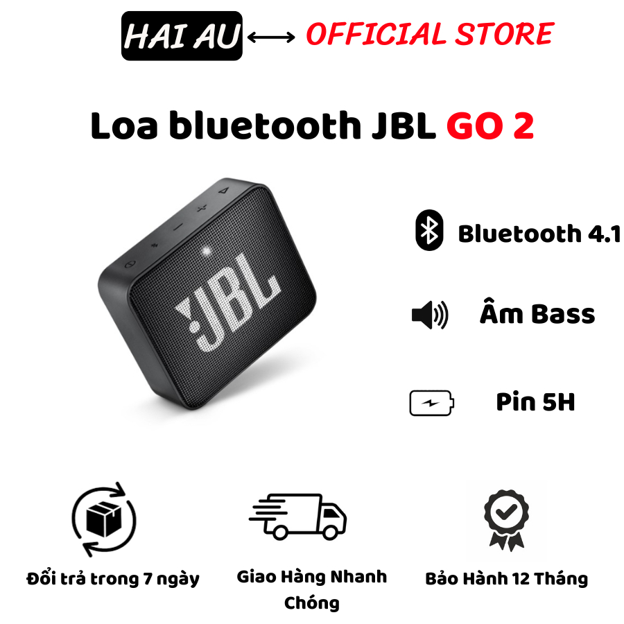 Loa Bluetooth JBL Go 2 Nhỏ Gọn, Tiện Lợi-Chống Nước- Âm Bass Sống Động-Pin 5H- BH 1 năm