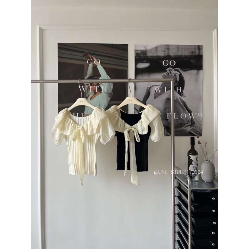 Áo thun phối nơ basic -LADY.Clothing