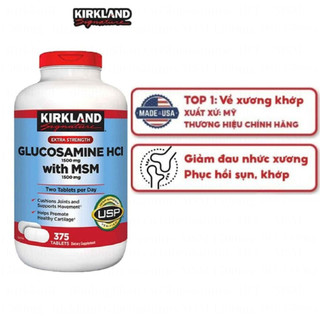 Glucosamine HCL và MSM Kirkland Signature giảm đau nhức xương khớp hộp 375 viên - quà tặng mẹ