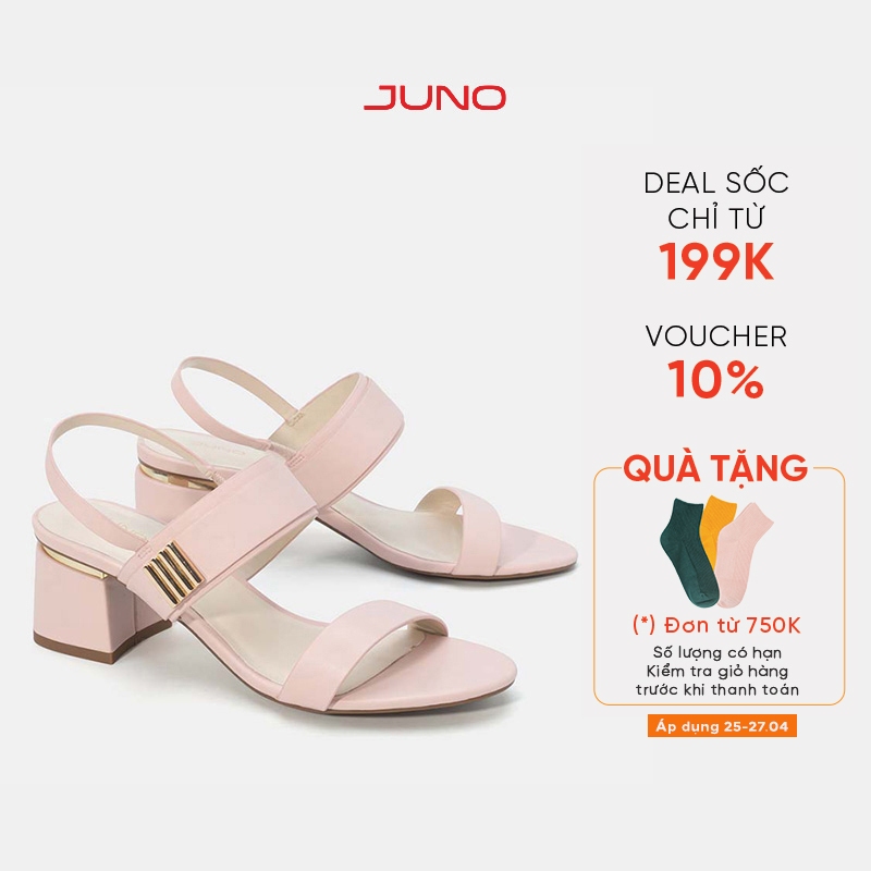 Giày Sandal 5cm Thời Trang JUNO Quai Ngang Khóa Trang Trí SD05064