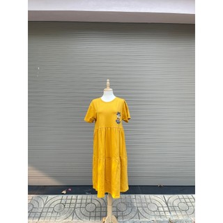 Đầm bầu thời trang thiết kế mùa hè Shopdambau váy bầu công sở thiết kế suông tầng khúc chất thun cotton