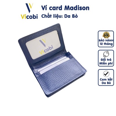 Ví đựng thẻ mini da bò Vicobi Madison, bóp tiền nhỏ gọn card holder M1