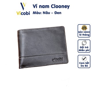 Ví nam da bò Clooney Vicobi N1, đựng vừa giấy tờ cũ và mới