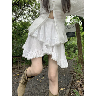  chân váy chéo tà phối ren xếp tầng chân váy bàn 